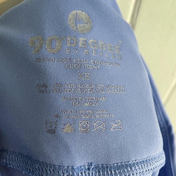 90 Degree By Reflex, Leggings, Lana Everyday Lux Crossover Crop Tight, Blue. XS - Picture 6 of 12